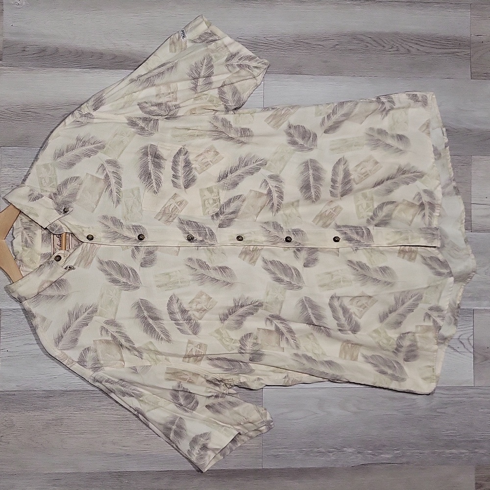 Woolrich Mens XL Vintage Button Up Shirt Cotton Palm Tree Hawaiian